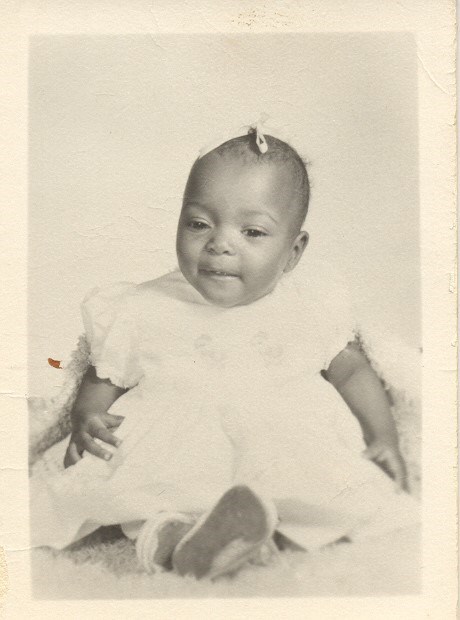 Infant Betty Williams in White Dress