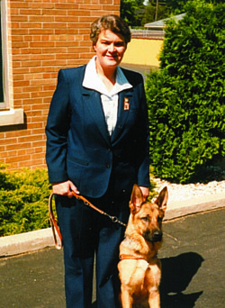 Pauline Ulrey and Leader Dog, Keller, 1986