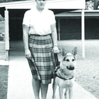 Pauline Ulrey and Leader Dog, Danny, 1963